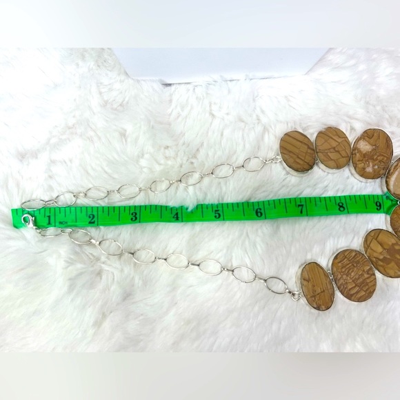 Rare “Wood Jasper” 925 Gemstone Necklace - Picture 6 of 8